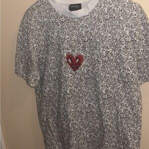 White and Black Graphic T-Shirt